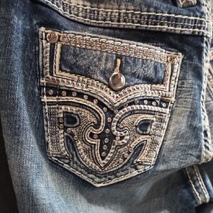 Rock Revival Blue Denim with Silver Accents